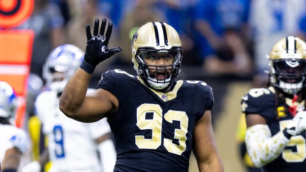 New Orleans Saints defensive tackle Nathan Shepherd (93) against the Detroit Lions